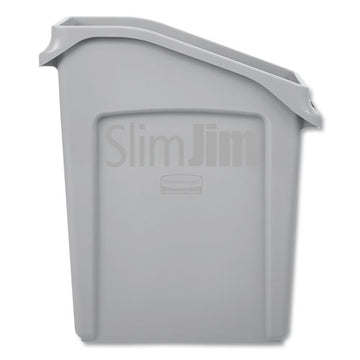 Rubbermaid® Commercial Slim Jim Under-counter Container, 13 Gal, Polyethylene, Gray freeshipping - TVN Wholesale